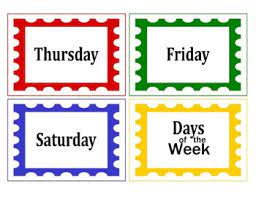 Days of the week chart. Days Of The Week Flashcards And Rainbow Chart For Kindergarten Printable Pdf