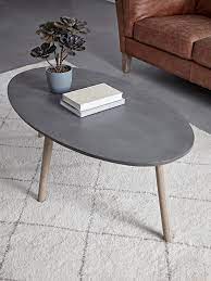 The tabletop is made from solid pine wood and has a butcher block style with visible wood grain and knots for a rustic, antique look. Grey Topped Coffee Table