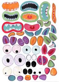 Printable Eyes Nose Mouth Monster Crafts Monster Print Kids
