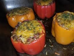 Hatch Chile Cheesy Beef Stuffed Bell Peppers Stuffed Peppers Grassfed Beef Recipes Beef Fillet Recipes