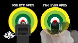 It takes some practice, but it's well worth the effort to learn how to aim with any and all sorts of gun sights. Handgun Aiming Sight Picture One Eye Vs Two Eyes Front Sight Aiming Vs Point Shooting Youtube