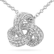 Round Brilliant Diamond Love Knot Necklace 0 75 Ctw 14kt White Gold Diamond Bar Necklace Diamond Round Brilliant Diamond