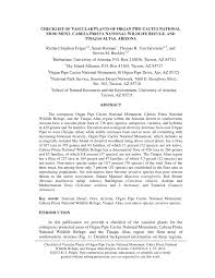 But it's not one created by the cacti, and not even by the illegal immigrants coming over our borders. Pdf Checklist Of Vascular Plants Of Organ Pipe Cactus National Monument Cabeza Prieta National Wildlife Refuge And Tinajas Altas Arizona