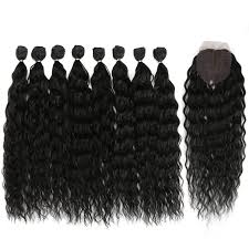 Hair is a source of power. Amazon Com Debut Synthetic Hair Bundles With Simple Closure Weave Bundles With Frontal Swiss Lace 9pcs Water Wave 20 Inch 240g High Temperature Fiber Beauty Personal Care