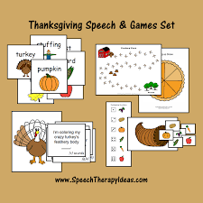 Thanksgiving Speech Games Set Speechtherapy Speech Games Speech Activities Language Therapy Activities