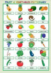 English Worksheet Fruit And Vegetables Pictionary Fruits And Vegetables Fruits And Vegetables Names Worksheets