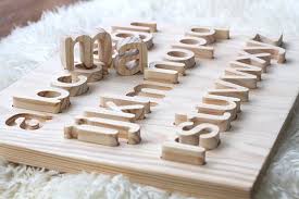 Lowercase Wooden Alphabet Letters Puzzle Tracing Letter Board Etsy Wooden Alphabet Letters Wooden Alphabet Montessori Toys