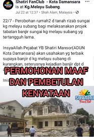 Pejabat cawangan petaling jaya utara. Permohonan Maaf Dan Pembetulan Shatiri Fanclub Kota Damansara Facebook