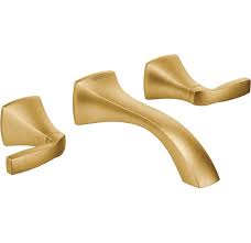 Shop a wide selection of brushed gold kitchen faucets, bathroom faucets, shower fixtures, accessories, lighting and more at moen.com. Moen T6906bg Voss Double Handle Wall Mount Build Com