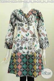 Petunjuk perawatan baju kemeja wanita: Baju Dress Model Terkini Busana Batik Wanita Kerah V Motif Keren Proses Printing Cocok Buat Santai Dan Resmi Dr6254p S M Toko Batik Online 2021