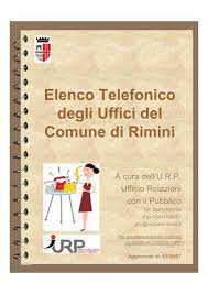 Elenco Telefonico Degli Uffici Del Comune Di Rimini