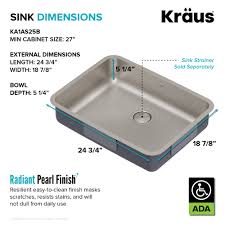 Accessible kitchen design, layouts, specifications, accessible kitchen work aisles, passageways knee space requirementsd for accessible kitchens clear floor space specifications for accessible. Kraus Dex 25 Undermount 16 Gauge Antibacterial Stainless Steel Ada Ki Directsinks