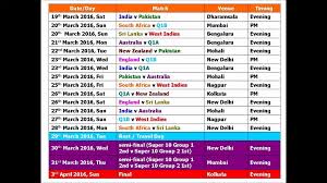 Schedule is not announced for this series. Icc T20 Cricket World Cup 2016 Schedule Time Table Fixtures Video Dailymotion
