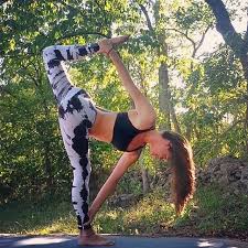 Bound Revolved Half Moon Poses Yoga Fitness Postures