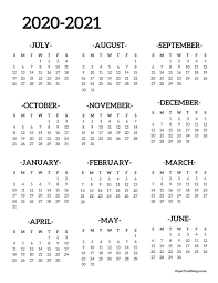 The lines are clear and easy to read. 2020 2021 School Year Calendar Free Printable Paper Trail Design