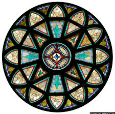 Stained glass of no scene. Pretty Rose Window Stained Glass Window