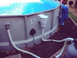 Adding A Hayward Thru The Wall Skimmer To Intex Metal Frame Pool Pics Diy Swimming Pool Pool Skimmer Diy Pool Hot Tub