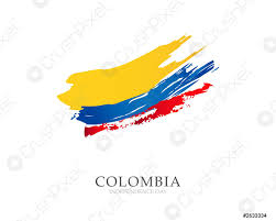 Der originalname von kolumbien lautet offizieller name: Flagge Kolumbiens Vektorillustration Auf Weissem Hintergrund Pinselstriche Von Hand Stock Vektorgrafi Crushpixel