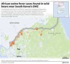 It faces north korea across a demilitarized zone 2.5 miles (4 km) wide that was established by the terms of the 1953 armistice that ended fighting in the korean war. No Box Of Chocolates South Korea Border Town Laid Low By Swine Fever Not Shells From North Reuters