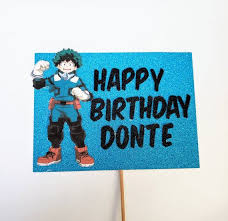 Birthday Cake For My Hero My Hero Academia Cake Topper Anime Izuku Midoriya Cake Toppers Anime Topper