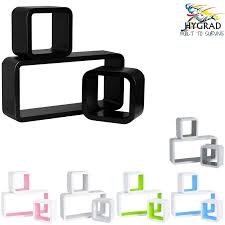 Set Of 3 Modern Elegant Floating Wall Shelves Retro Wall Mount Shelving Units Uk Ebay