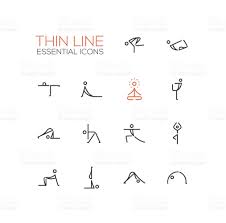Yoga Poses Modern Vector Simple Thin Line Design Icons And Yoga Logo Design Yoga Logo Inspiration Yoga Logo