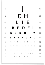 Eye Chart Ich Liebe Dich Poster