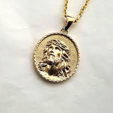 Find your item's value inside. 14k 18k Gold Jesus Pendant Necklace 1 Mens Womens Carre D Or