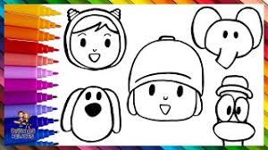 Dibuja Y Colorea A Pocoyo Y Sus Amigos Dibujos Para Ninos Youtube