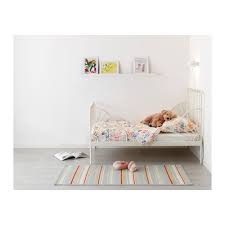 Minnen Ext Bed Frame With Slatted Bed Base White 38 1 4x74 3 4 Ikea Toddler Bed Frame Ikea Toddler Bed Ikea Minnen Bed
