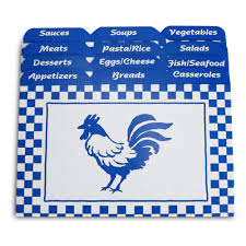 3x5 Recipe Box Tabbed Recipe Card Dividers French Blue 12 Ea Recipe Cards Recipe Card Boxes Recipe Box Tabs