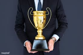 Download Premium Image Of Business Man Holding Trophy Award 150164 Trophy Business Man Image