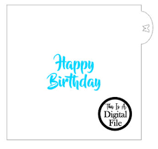 Digital Cut File, Happy Birthday Cookie Stencil