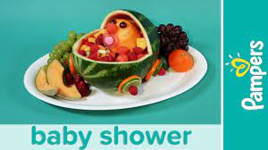 For a shower that's scheduled in between meal times, serve up a selection of light appetizers. Baby Shower Ideas Stroller Fresh Fruit Salad Recipe Pampers Youtube