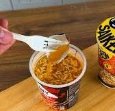 How to make a spoon from a noodle cup lid! #spoon #noodles #cup