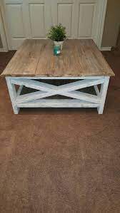 In occasional tables, darker tones and heavier materials, like a wood coffee table, take up more visual space than, say, a glass coffee table. Distressed White Coffee Table Reclaimed Rustic Coffee Table Etsy Coffee Table Farmhouse Distressed Wood Coffee Table Coffee Table