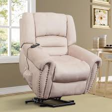 Recliner chair with side pockets and cup holders, heater and massager, coffee. Merax Beige Electric Power Lift Recliner Chair With Remote Controller Sk000016aad The Home Depot