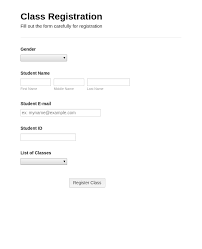 Class Registration Form Template Jotform