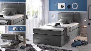 Das beste von best for you, charlottes möbelkaufhaus, furniture for friends, artlife, home & haus usw. Boxspringbett 120x200 Hawaii Stoff Grau Bettkasten Und Topper