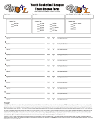29 Printable Team Roster Forms And Templates Fillable