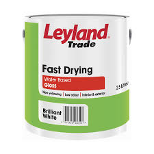 Leyland Trade Fast Drying Water Based Gloss Paint Brilliant White 750ml