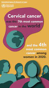The symbolic ribbon colors are teal and white. Cervical Cancer Awareness Month 2021 Iarc