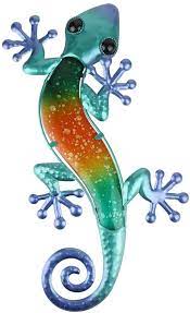 How sticky spit helps chameleons catch big meals. Amazon Com Hongland Metal Gecko Wall Decor Outdoor Lizard Art Sculpture Indoor Glass Decorations For Home Green 15 Inches Home Kitchen