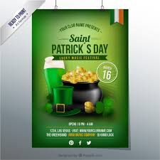 This festival is celebrated to honor st. Free Vector Poster For St Patrick Party