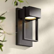 Decorative halo led wall sconce metal bedroom wall light fixture with glass hydroponic pot. Pavel 9 1 2 High Textured Black Led Outdoor Wall Light 42f29 Lamps Plus Led Outdoor Wall Lights Wall Lights Outdoor Wall Lighting