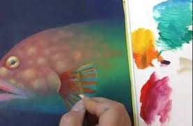 Fish Aquarium Beginner Paintings Acrylic Canvas