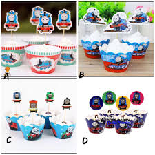 Thomas the train cupcake toppers. Thomas Train Party Supplies Thomas Cupcake Toppers And Wrappers Dessert Deco Party Deco Hobbies Toys Stationery Craft Occasions Party Supplies On Carousell