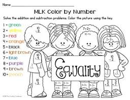 Mlk Color By Number Addition Subtraction Within 10 Martin Luther King Jr Quotes Martin Luther King Jr Worksheets Addition And Subtraction