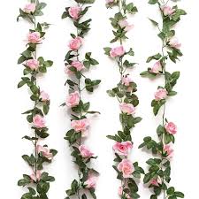Our fake outdoor flowers are plastic and have uv protection built in for years of use. Amacoam Artificial Flower Garland Artificial Rose Vine Flowers 2 Pieces 7 54 Ft Fake Flowers Silk Rose Garlands Hanging For Outdoor Indoor Garden Hotel Wedding Wall Badroom Decoration Pink Buy Online In Canada