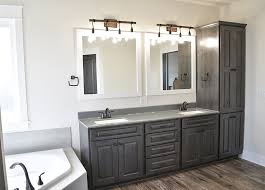 This double sink vanity has a lot of fun style and great functionality, making it a great choice for updating a bathroom. Vanities Linen Cabinets Wardcraft Homes Wardcraft Homes